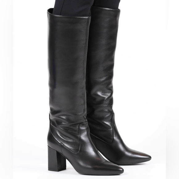 Aquatalia Shoes - Aquatalia Patton Tall Black Leather Boots
